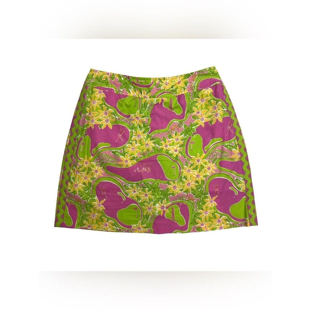 Lilly Pulitzer White Label Skort Women's Size 8 Multi-Colored Line Drive Print